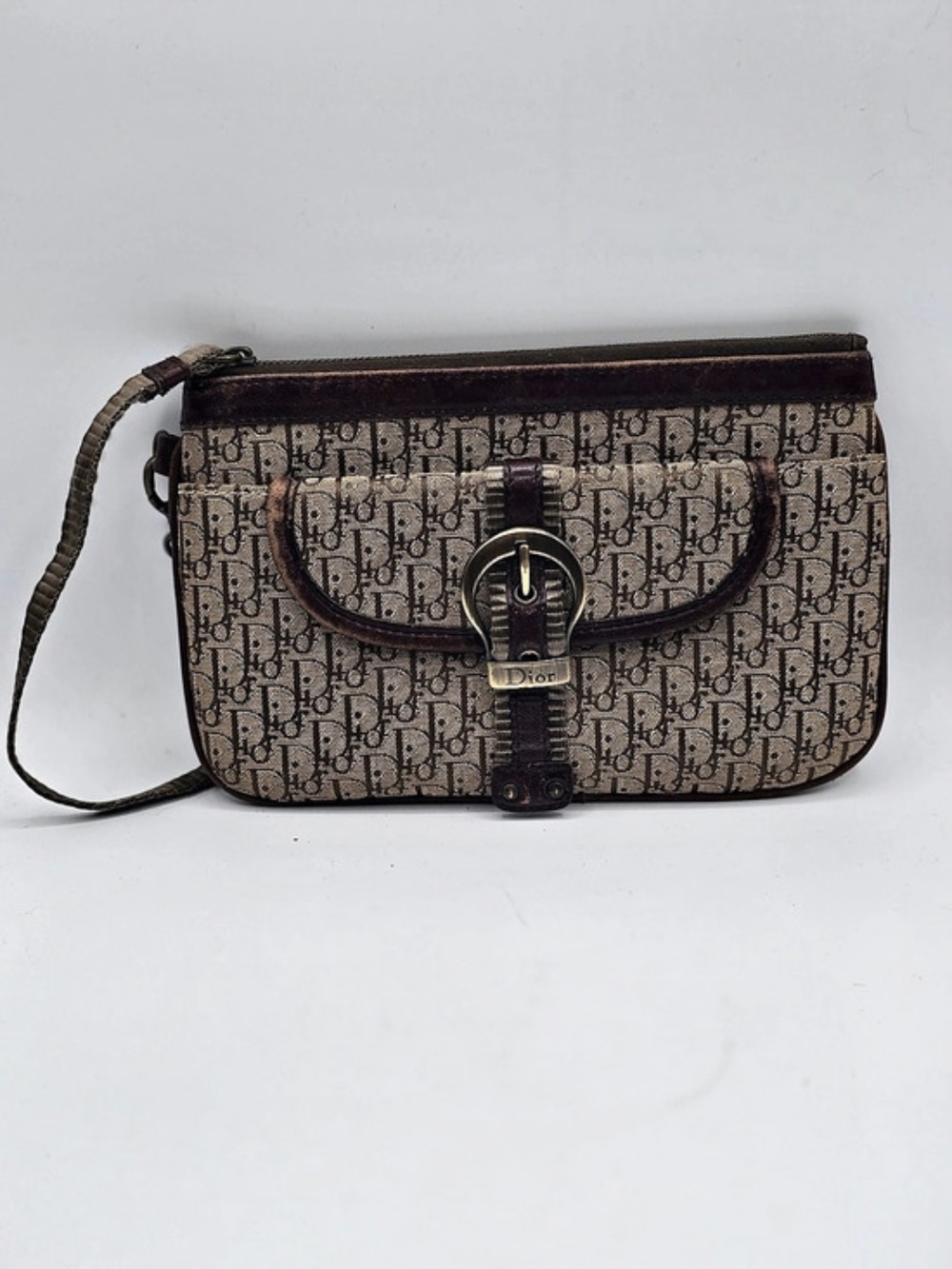 Dior Monogram Wristlet in Brown